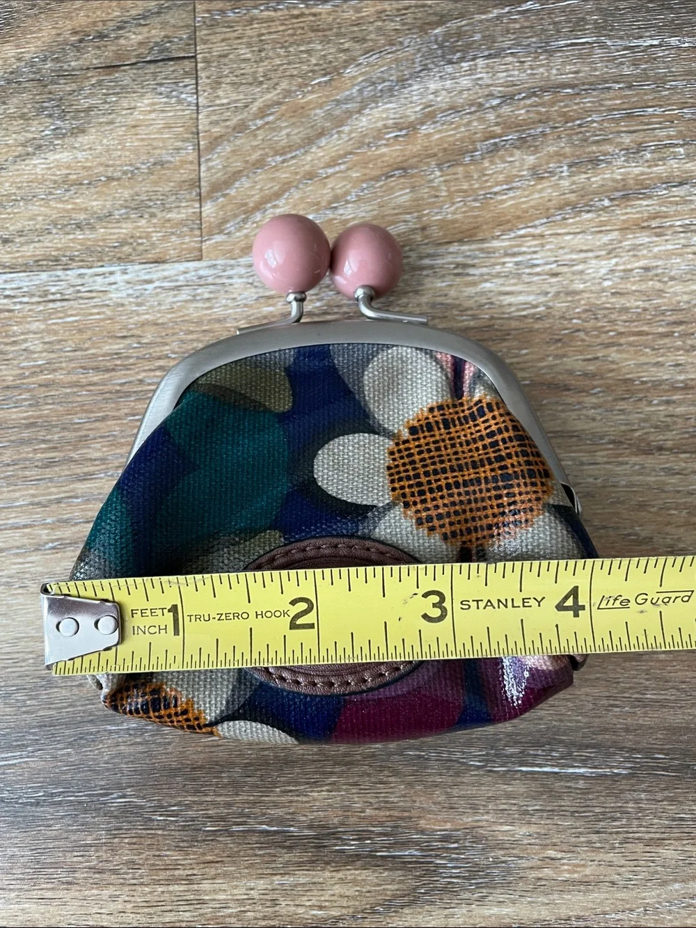 Fossil Key-Per Coated Canvas Kiss-lock Coin Purse
